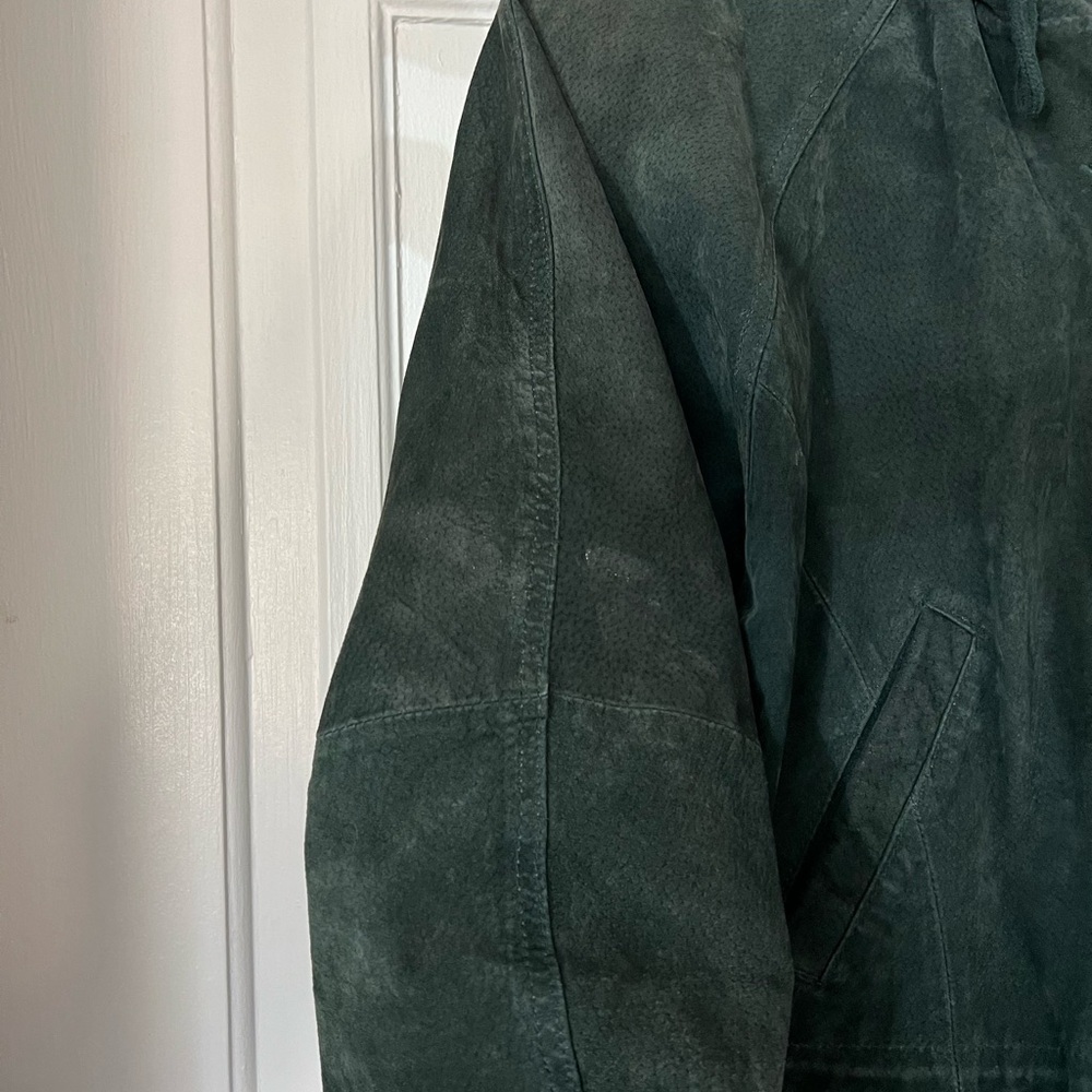 Vintage Wilsons Leather Green Suede Coat – Hooded Parka – Women’s Medium jacket - Picture 3 of 11